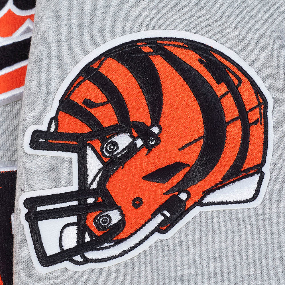 NFL CINCINNATI BENGALS SCRIPT TAIL MEN'S RIB FLC PO HOODIE (HEATHER GRAY/BLACK) - Image 10