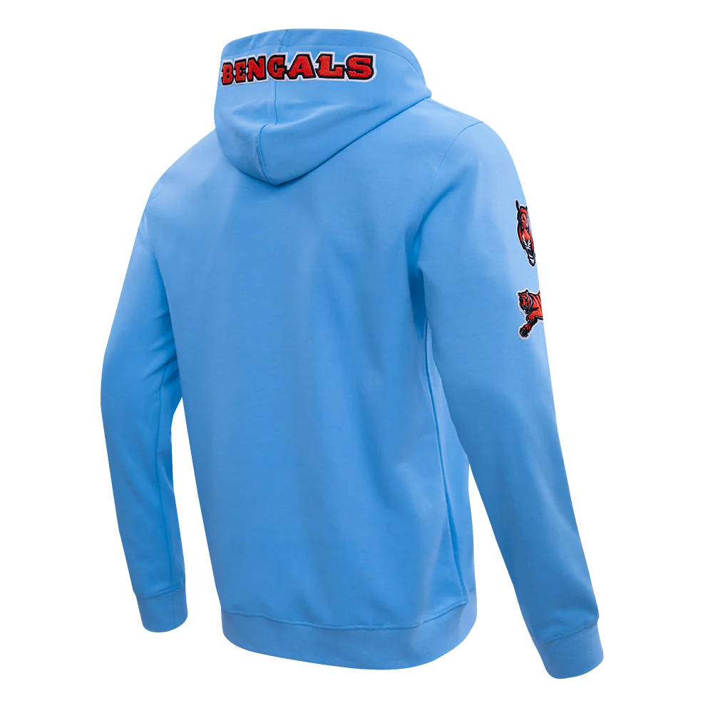 NFL CINCINNATI BENGALS CLASSIC CHENILLE MEN'S PULLOVER HOODIE (UNIVERSITY BLUE) - Image 3