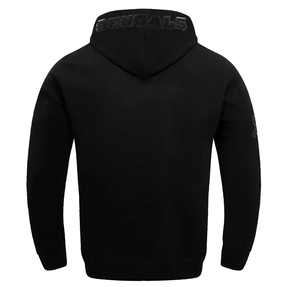 NFL CINCINNATI BENGALS TRIPLE BLACK MEN'S PULLOVER HOODIE (TRIPLE BLACK) - Image 4