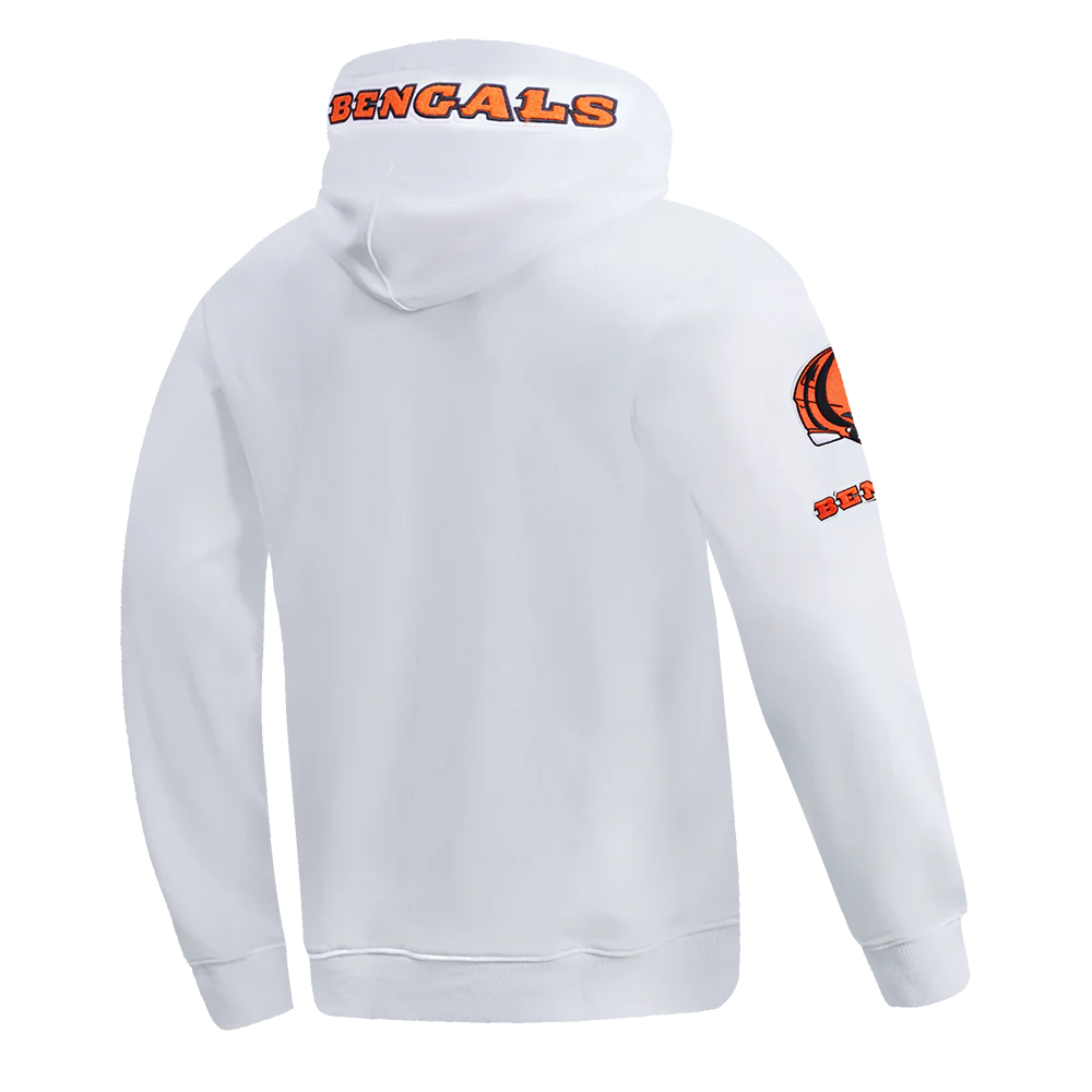 NFL CINCINNATI BENGALS JOE BURROW #9 MEN'S PULLOVER HOODIE (WHITE) - Image 3