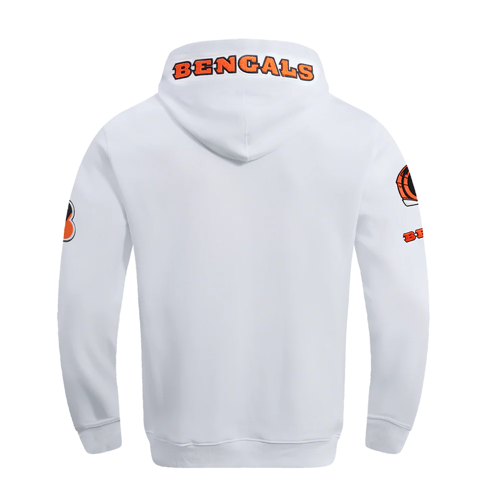 NFL CINCINNATI BENGALS JOE BURROW #9 MEN'S PULLOVER HOODIE (WHITE) - Image 4
