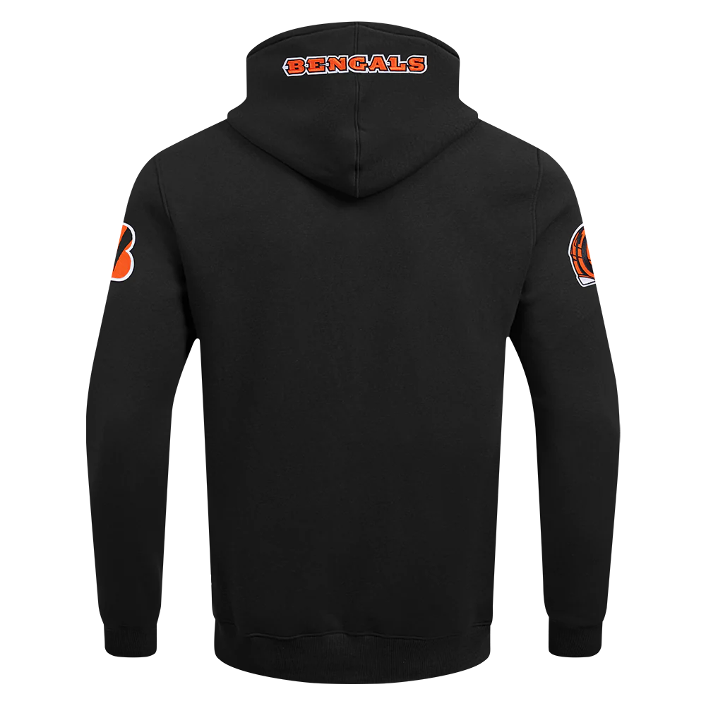 NFL CINCINNATI BENGALS OLD ENGLISH MEN'S PO HOODIE (BLACK) - Image 3