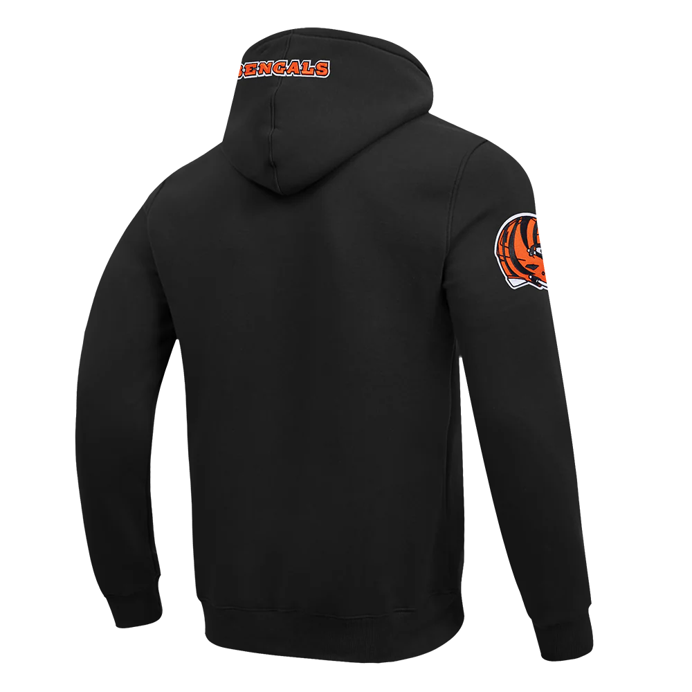 NFL CINCINNATI BENGALS OLD ENGLISH MEN'S PO HOODIE (BLACK) - Image 4
