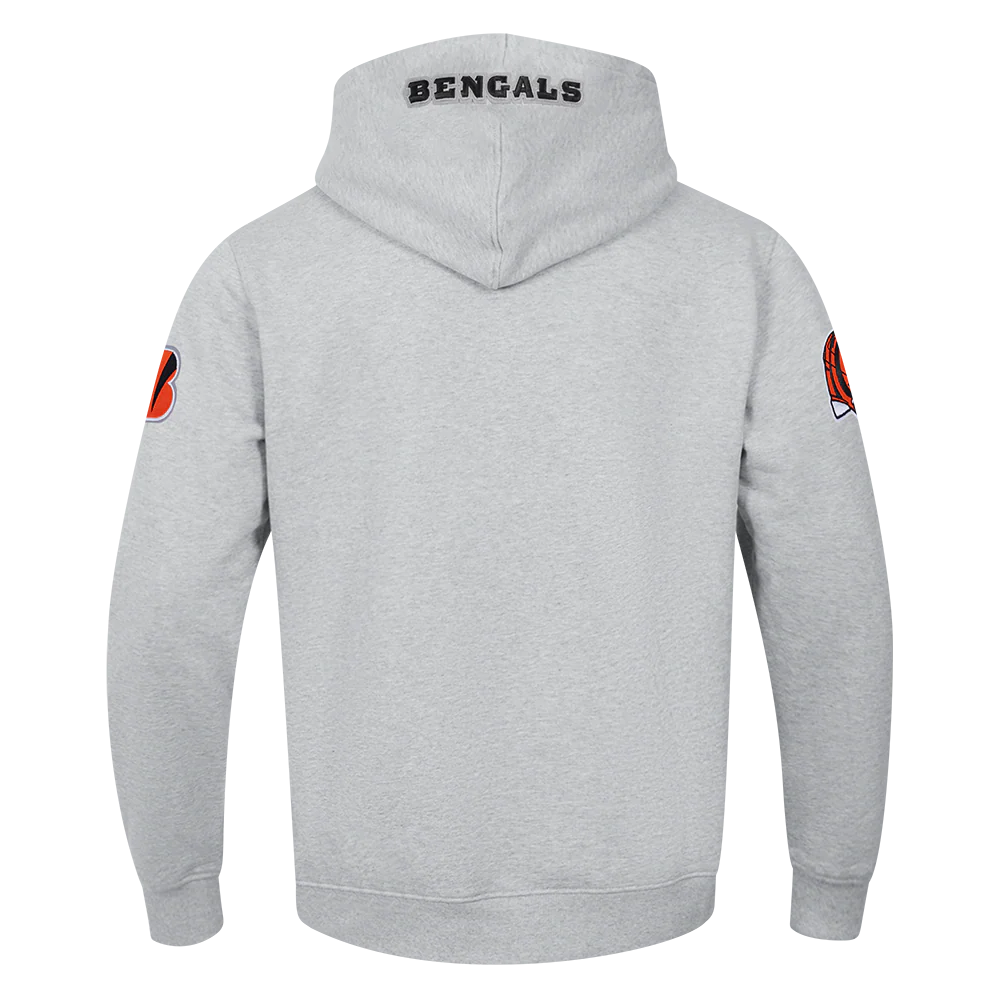 NFL CINCINNATI BENGALS OLD ENGLISH MEN'S PO HOODIE (HEATHER GREY) - Image 3