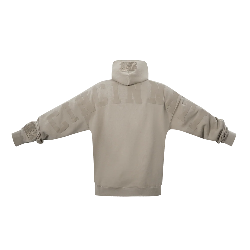 NFL CINCINNATI BENGALS WINGSPAN MEN'S DROP SHOULDER FLC PO HOODIE (TAUPE) - Image 7