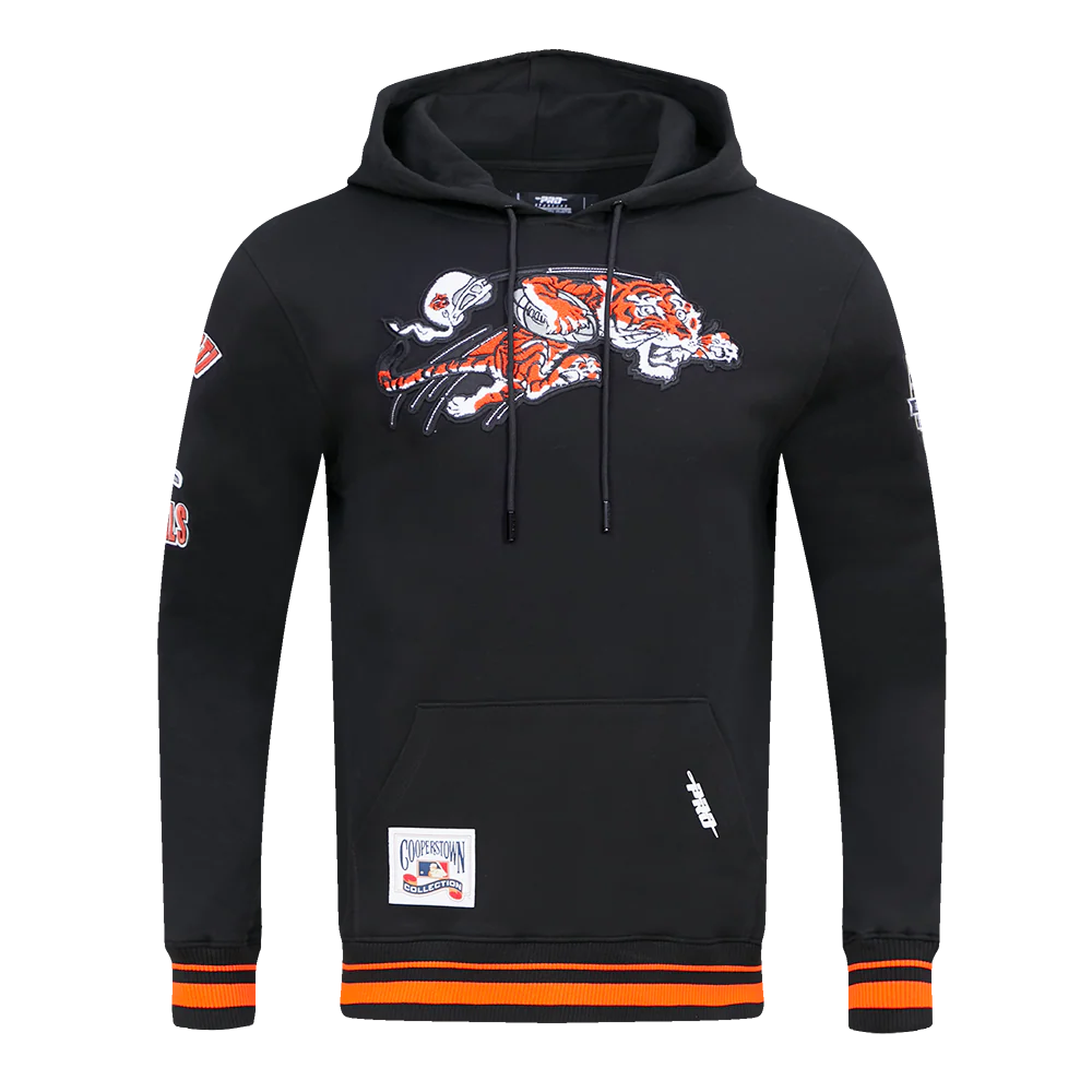 NFL CINCINNATI BENGALS RETRO CLASSIC MEN'S PULLOVER HOODIE (BLACK/ORANGE)