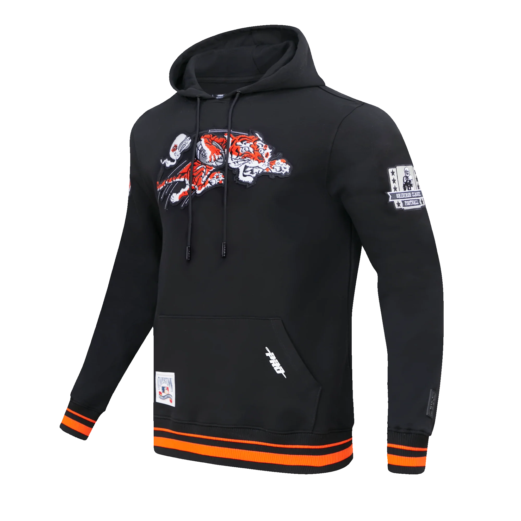 NFL CINCINNATI BENGALS RETRO CLASSIC MEN'S PULLOVER HOODIE (BLACK/ORANGE) - Image 10