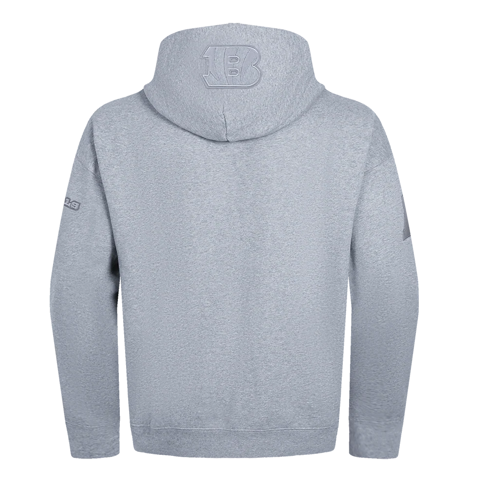 NFL CINCINNATI BENGALS NEUTRAL MEN'S DROP SHOULDER PULLOVER HOODIE (DARK HEATHER GRAY) - Image 3