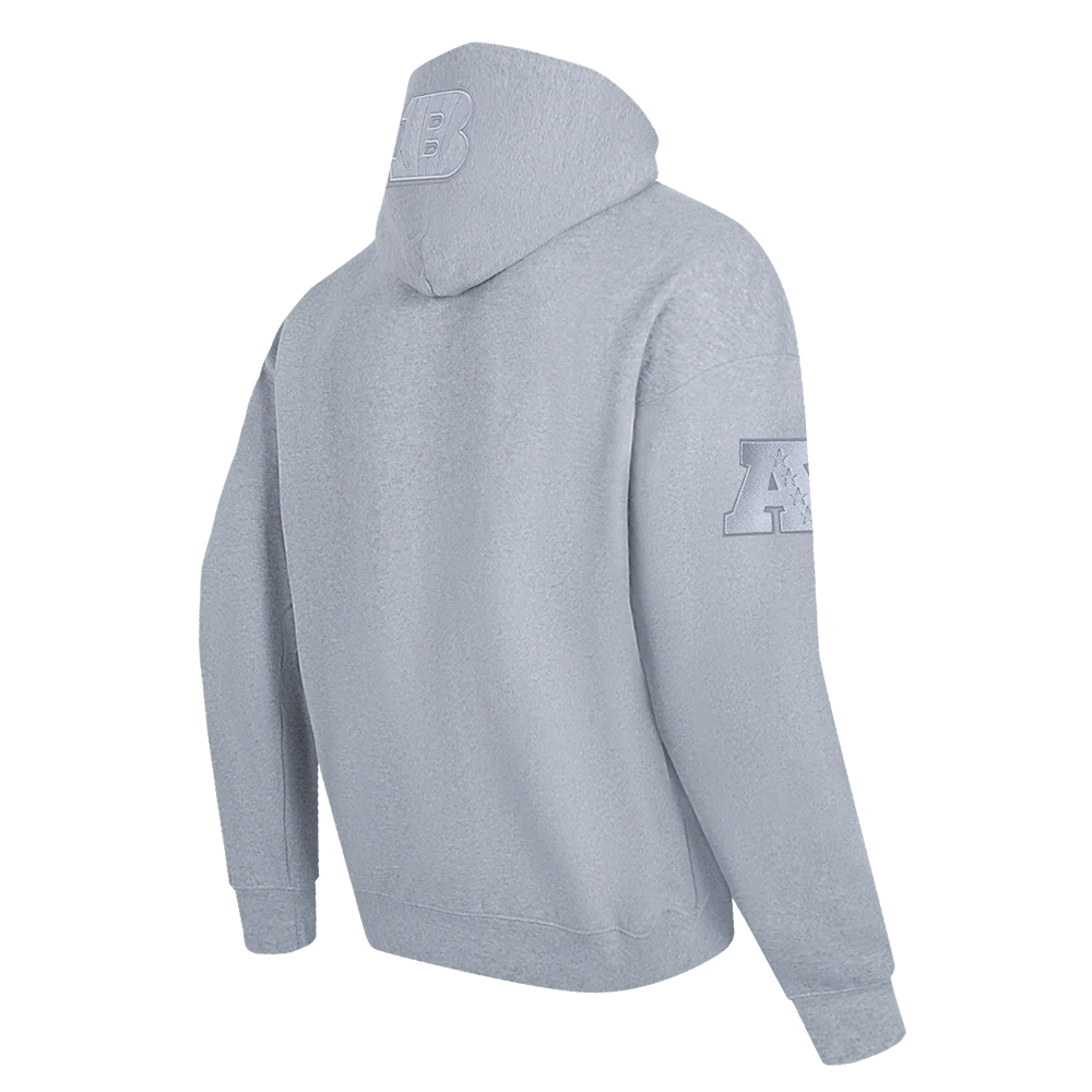 NFL CINCINNATI BENGALS NEUTRAL MEN'S DROP SHOULDER PULLOVER HOODIE (DARK HEATHER GRAY) - Image 4