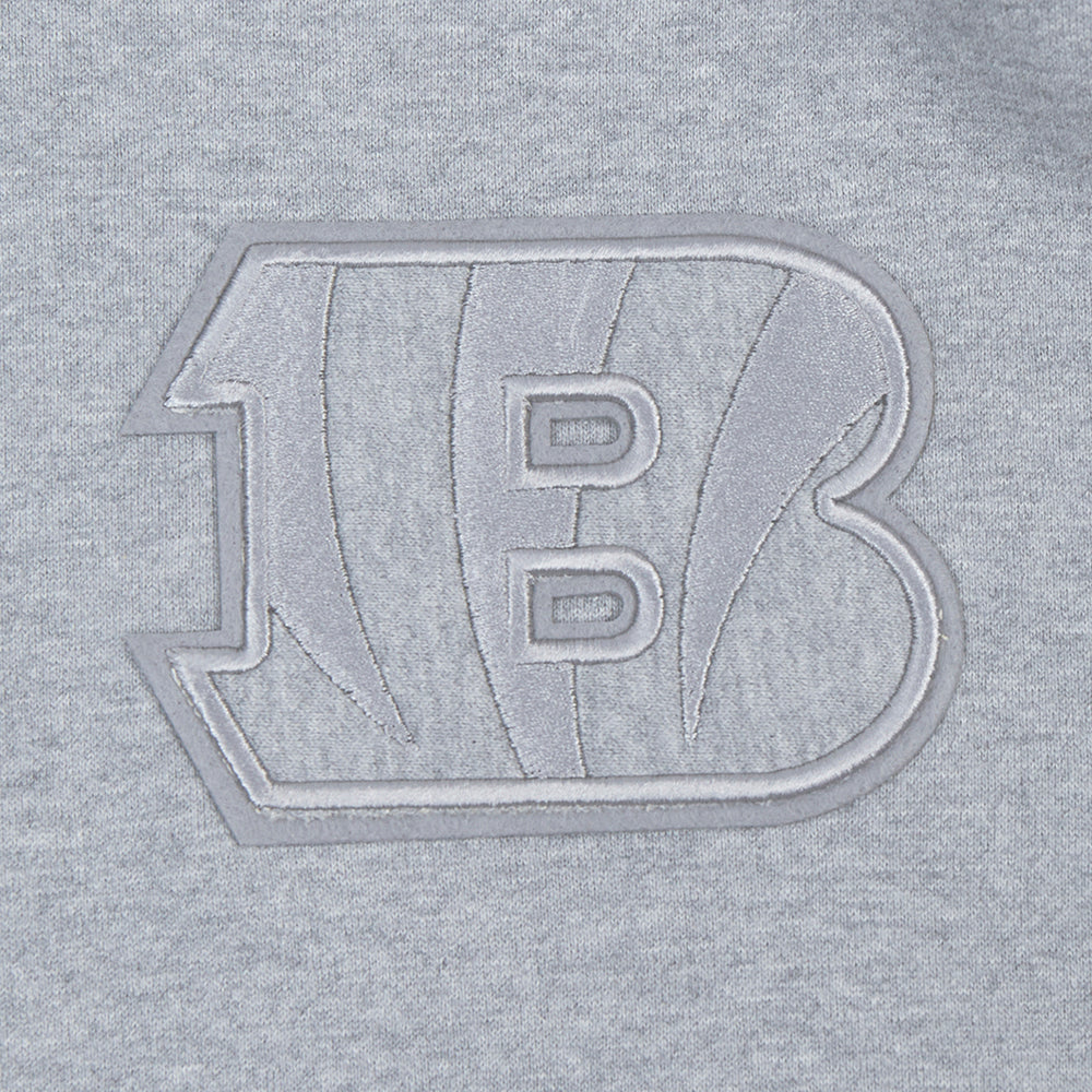 NFL CINCINNATI BENGALS NEUTRAL MEN'S DROP SHOULDER PULLOVER HOODIE (DARK HEATHER GRAY) - Image 5