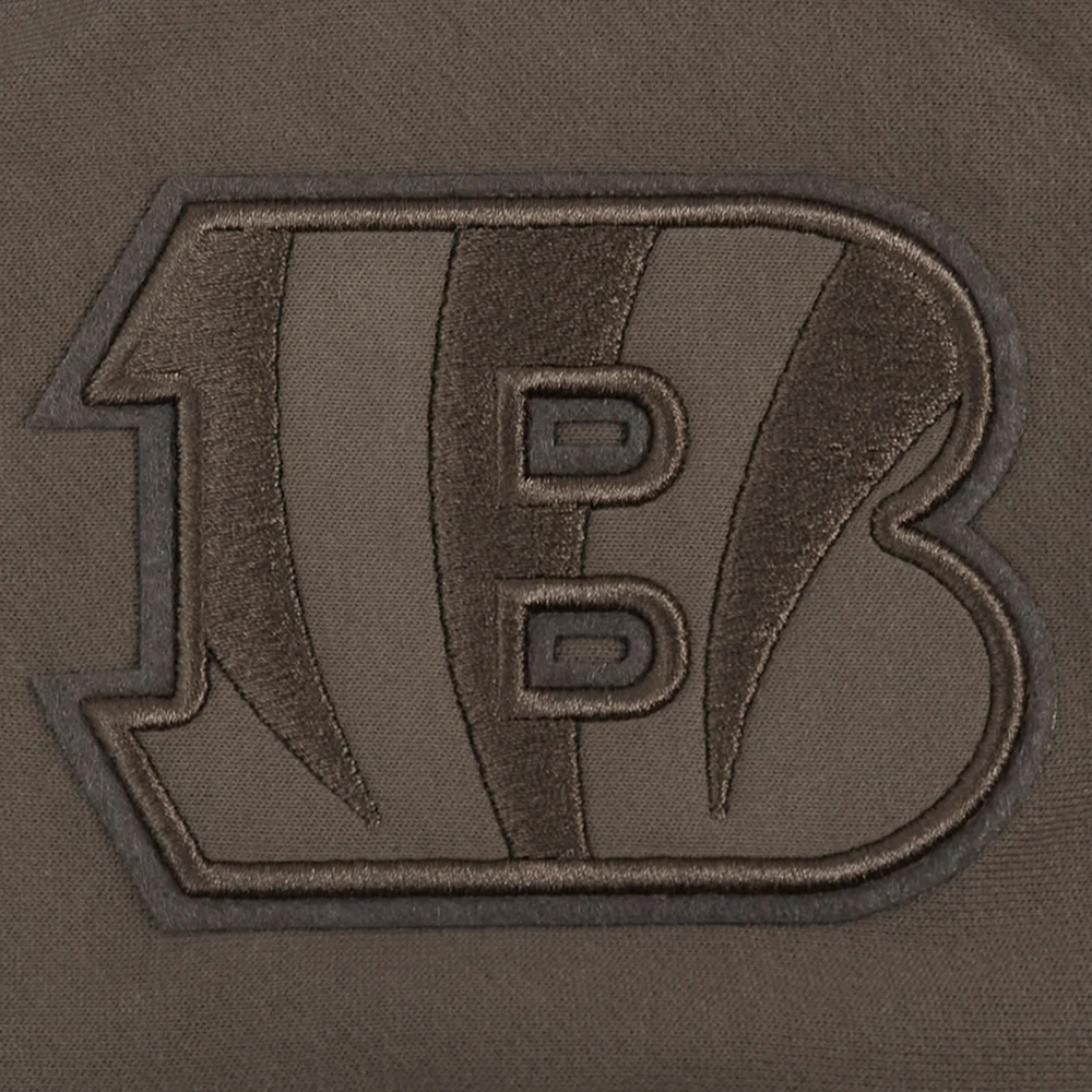NFL CINCINNATI BENGALS NEUTRAL MEN'S DROP SHOULDER PULLOVER HOODIE (DARK TAUPE) - Image 8