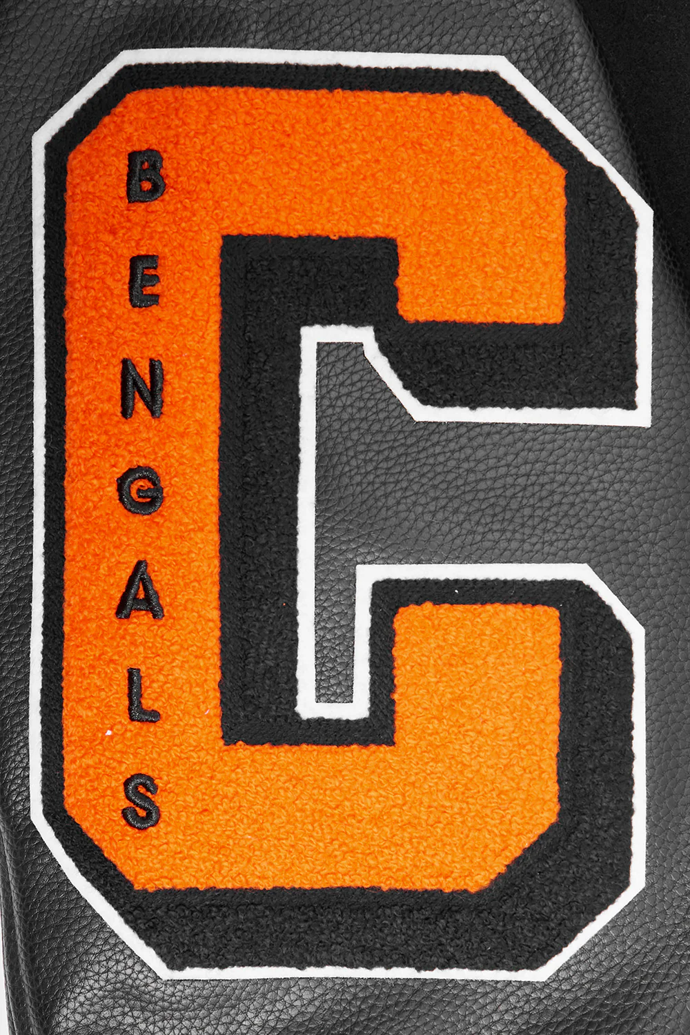 NFL CINCINNATI BENGALS MASHUP MEN'S RIB WOOL VARSITY JACKET (BLACK/ORANGE) - Image 9