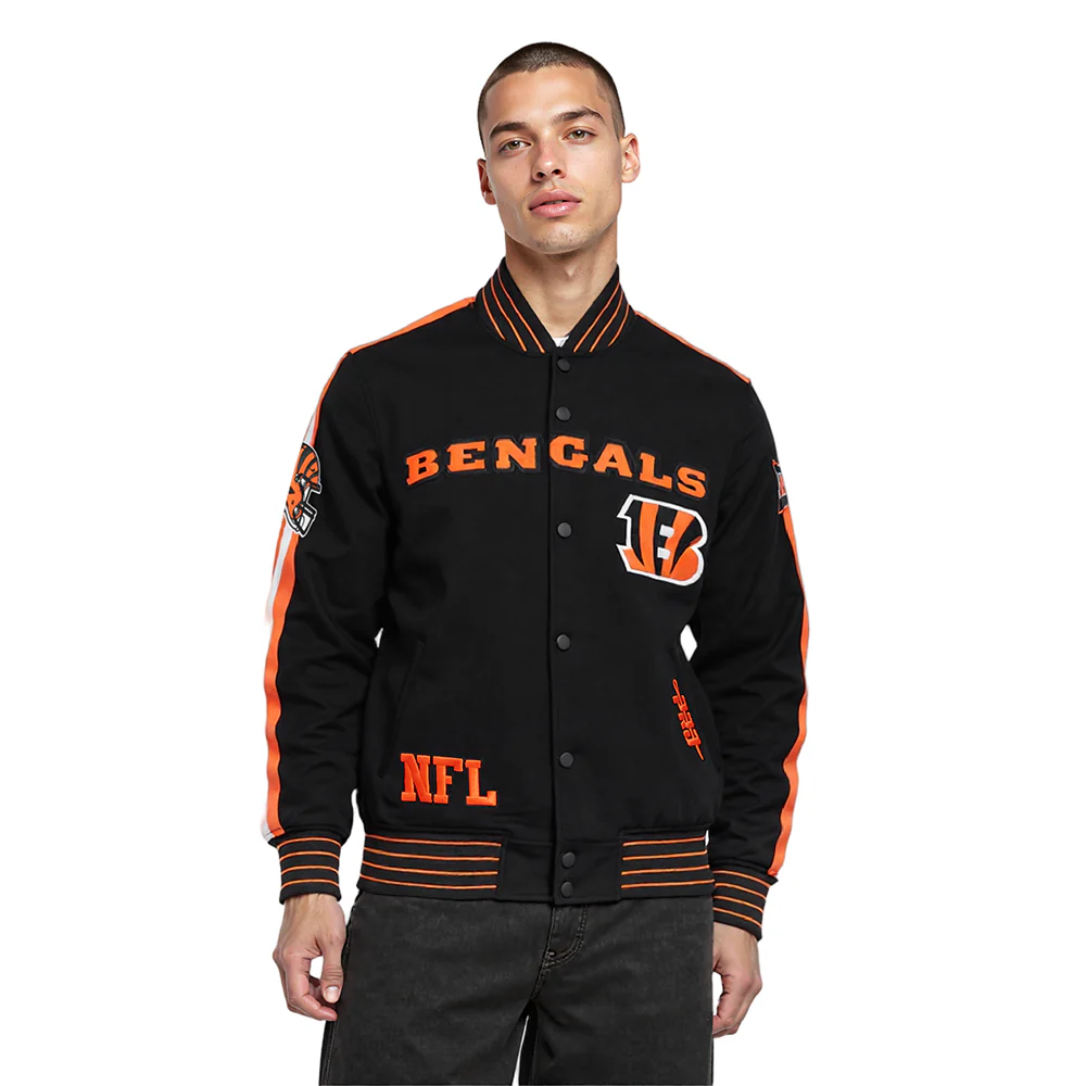 NFL CINCINNATI BENGALS PRO GAME DAY MEN'S DBL KNIT JACKET (BLACK/ORANGE/WHITE) - Image 10