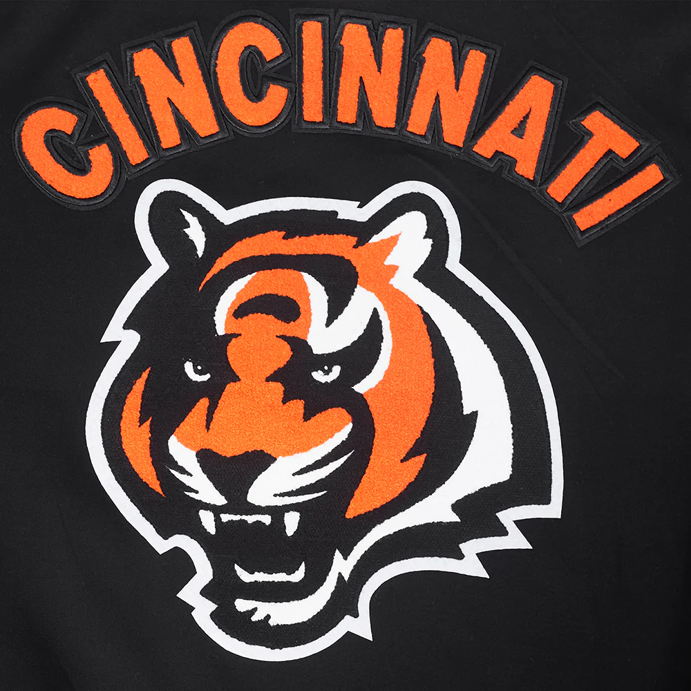 NFL CINCINNATI BENGALS PRO GAME DAY MEN'S DBL KNIT JACKET (BLACK/ORANGE/WHITE) - Image 8
