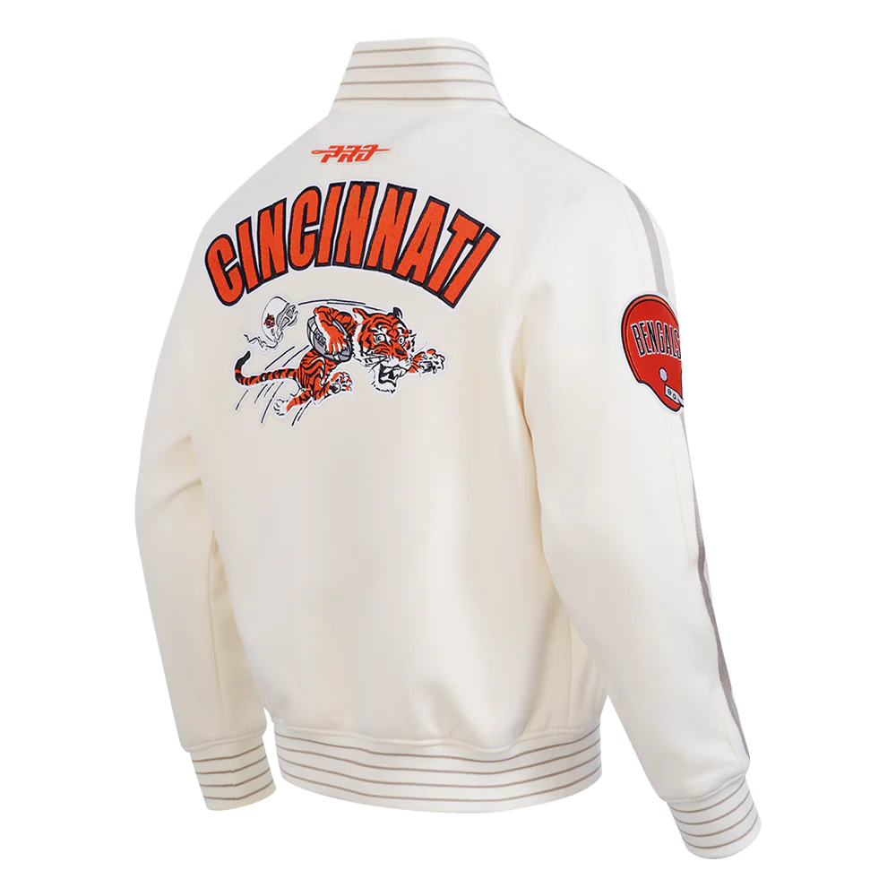 NFL CINCINNATI BENGALS PRO GAME DAY MEN'S RETRO JACKET (EGGSHELL/TAUPE/EGGSHELL) - Image 2