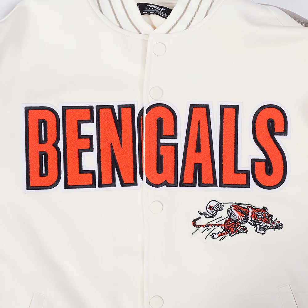 NFL CINCINNATI BENGALS PRO GAME DAY MEN'S RETRO JACKET (EGGSHELL/TAUPE/EGGSHELL) - Image 5