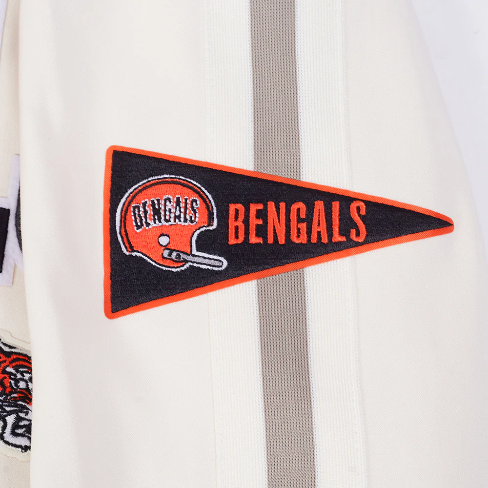 NFL CINCINNATI BENGALS PRO GAME DAY MEN'S RETRO JACKET (EGGSHELL/TAUPE/EGGSHELL) - Image 6