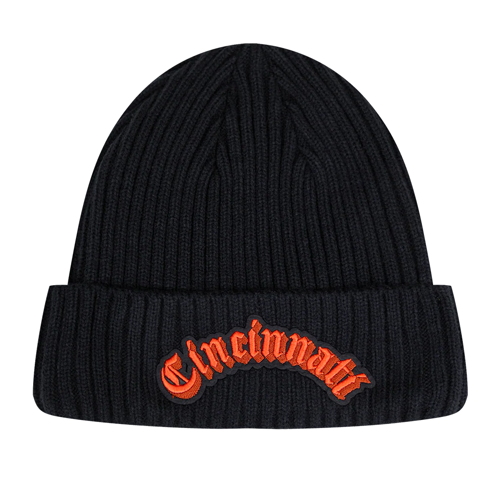 NFL CINCINNATI BENGALS OLD ENGLISH UNISEX BEANIE (BLACK) - Image 2