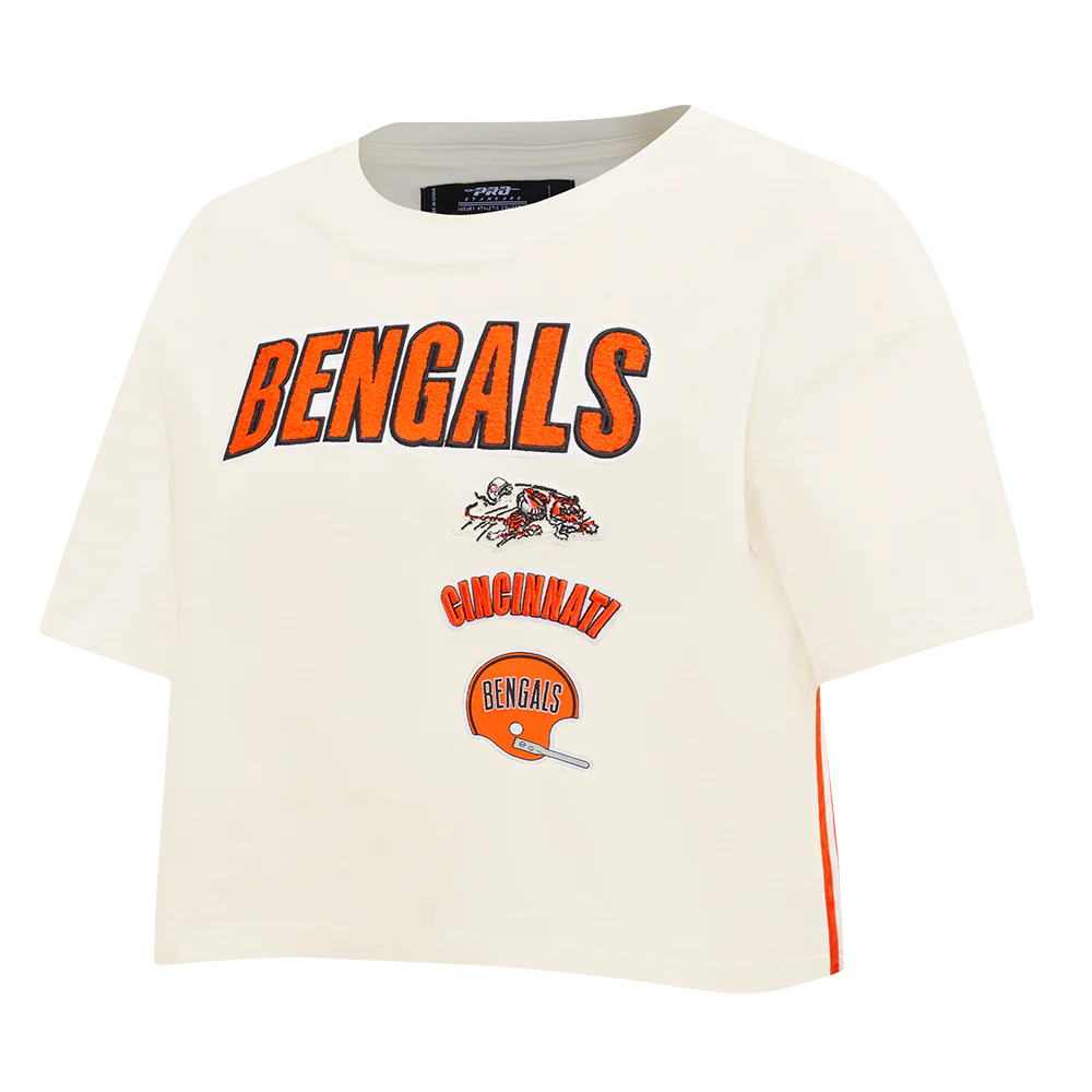 NFL CINCINNATI BENGALS RETRO CLASSIC WOMEN'S BOXY TEE (EGGSHELL) - Image 2