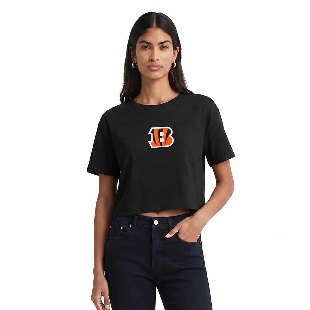 NFL CINCINNATI BENGALS WINGSPAN WOMEN'S SJ BOXY TEE (BLACK) - Image 2