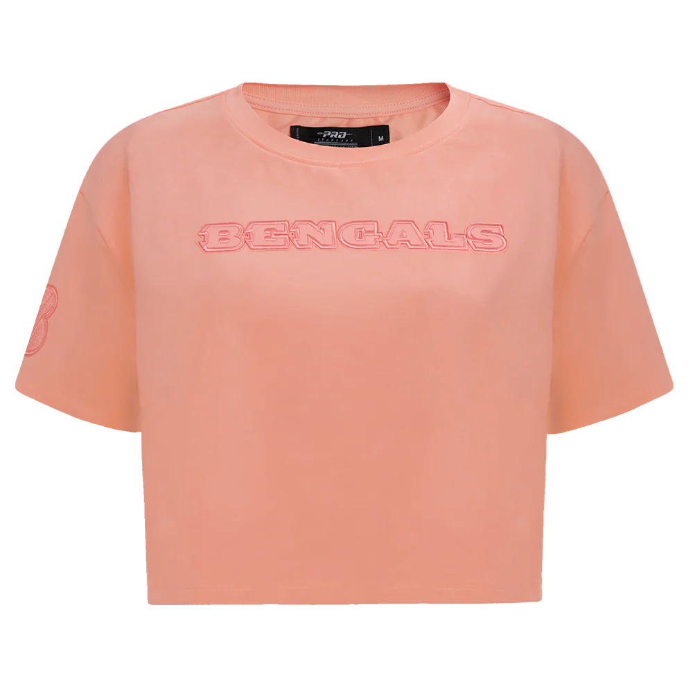 NFL CINCINNATI BENGALS NEUTRAL SINGLE JERSEY BOXY TEE (GUAVA)