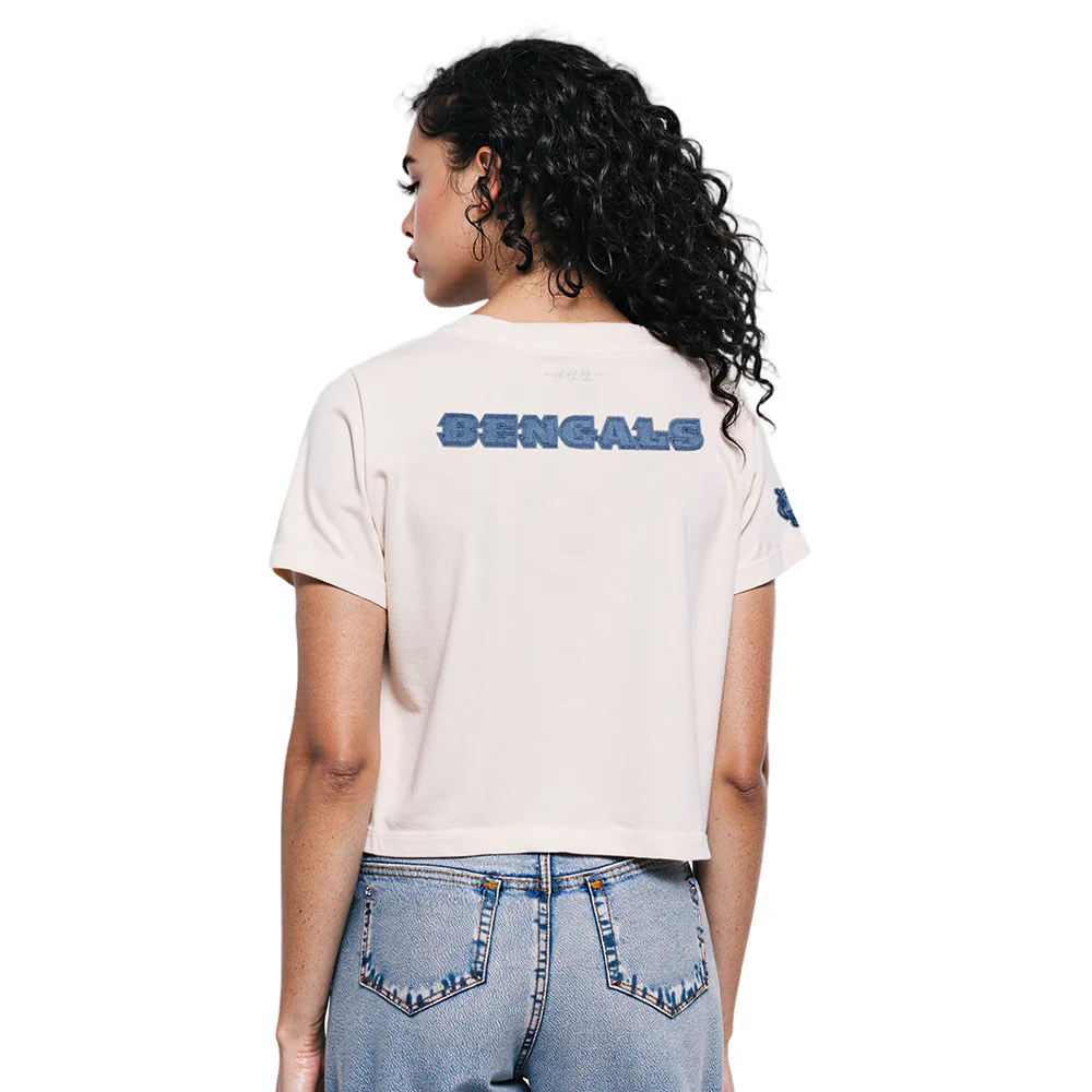 NFL CINCINNATI BENGALS VARSITY BLUES WOMEN'S  SJ BOXY TEE (LINEN) - Image 2