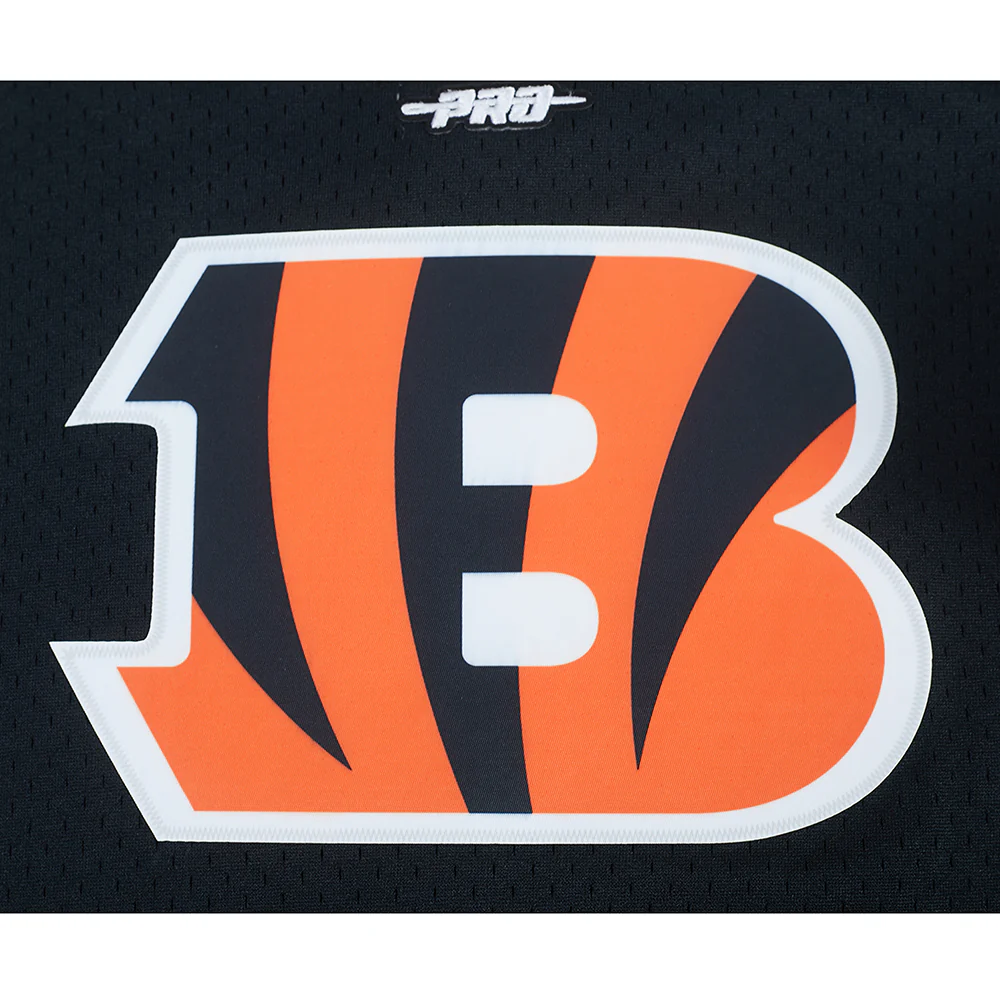 NFL CINCINNATI BENGALS CLASSIC BIG BOY'S MESH BUTTON DOWN SHIRT (BLACK/ORANGE) - Image 9