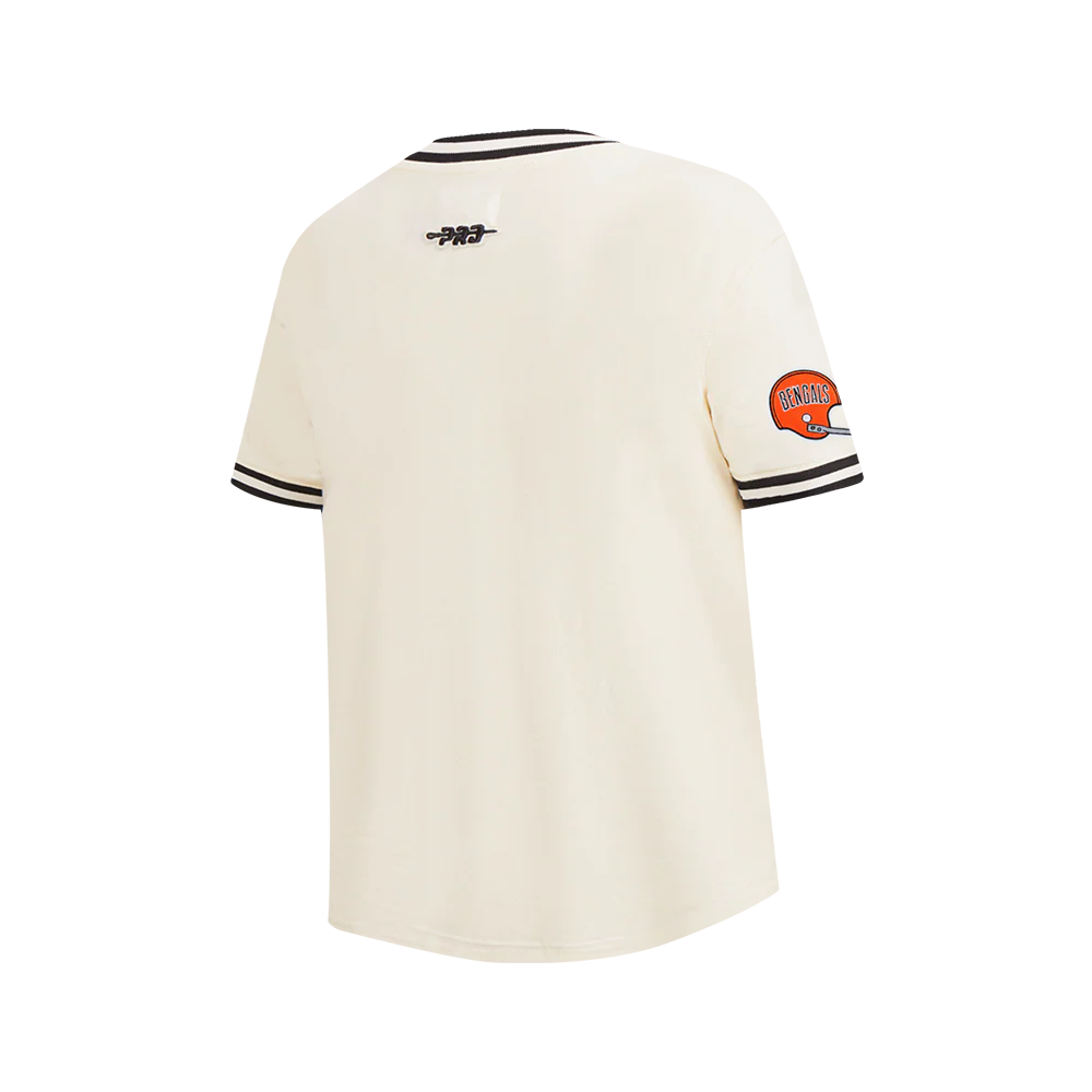 NFL CINCINNATI BENGALS RETRO CLASSIC BIG BOY'S SS STRIPED RIB TEE (EGGSHELL/ BLACK) - Image 4
