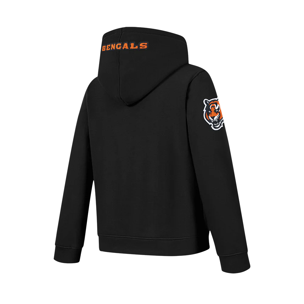 NFL CINCINNATI BENGALS CLASSIC BIG BOY'S FLC FZ PO HOODIE (BLACK) - Image 4