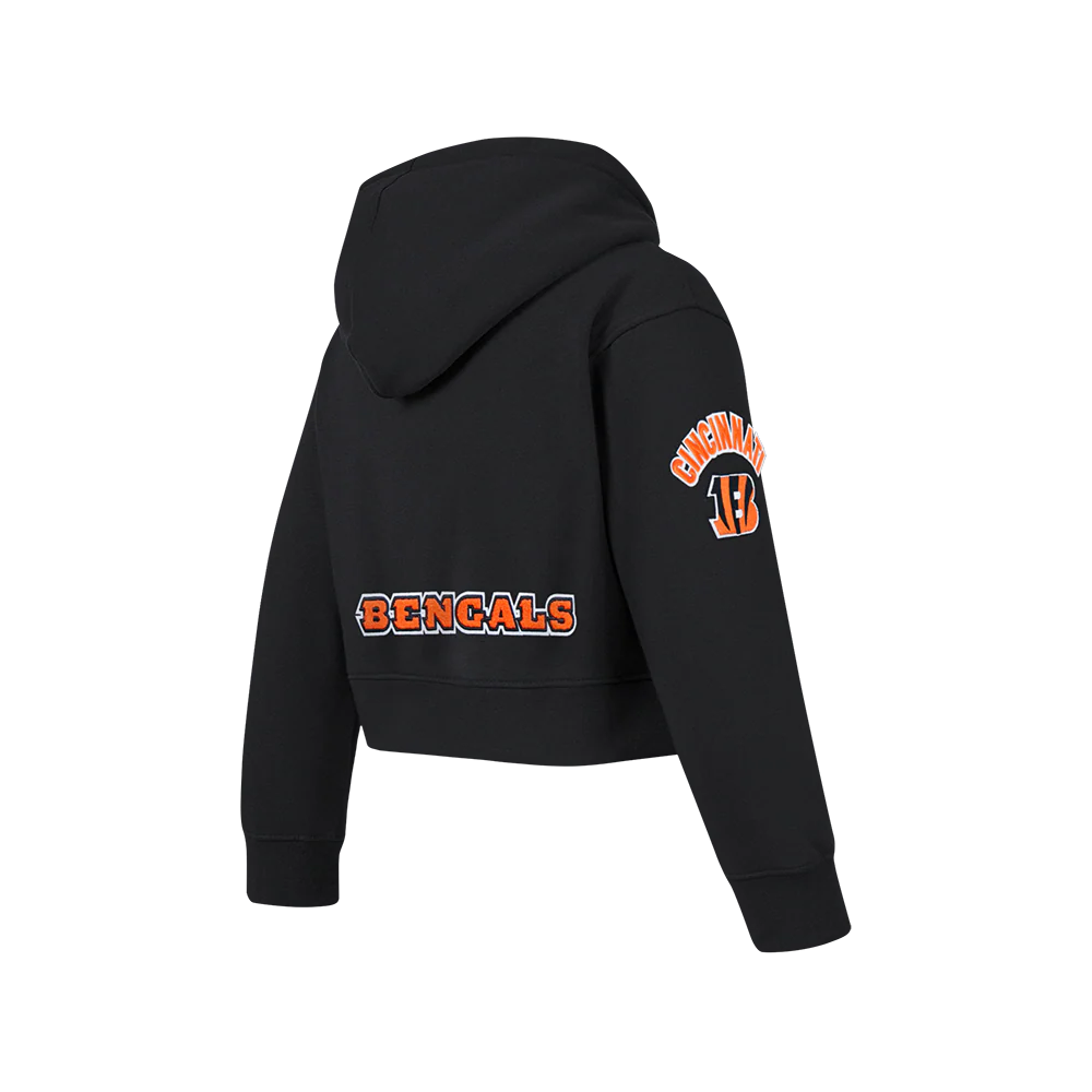 NFL CINCINNATI BENGALS CLASSIC BIG GIRLS FLEECE FULL ZIP HOODIE (BLACK) - Image 4