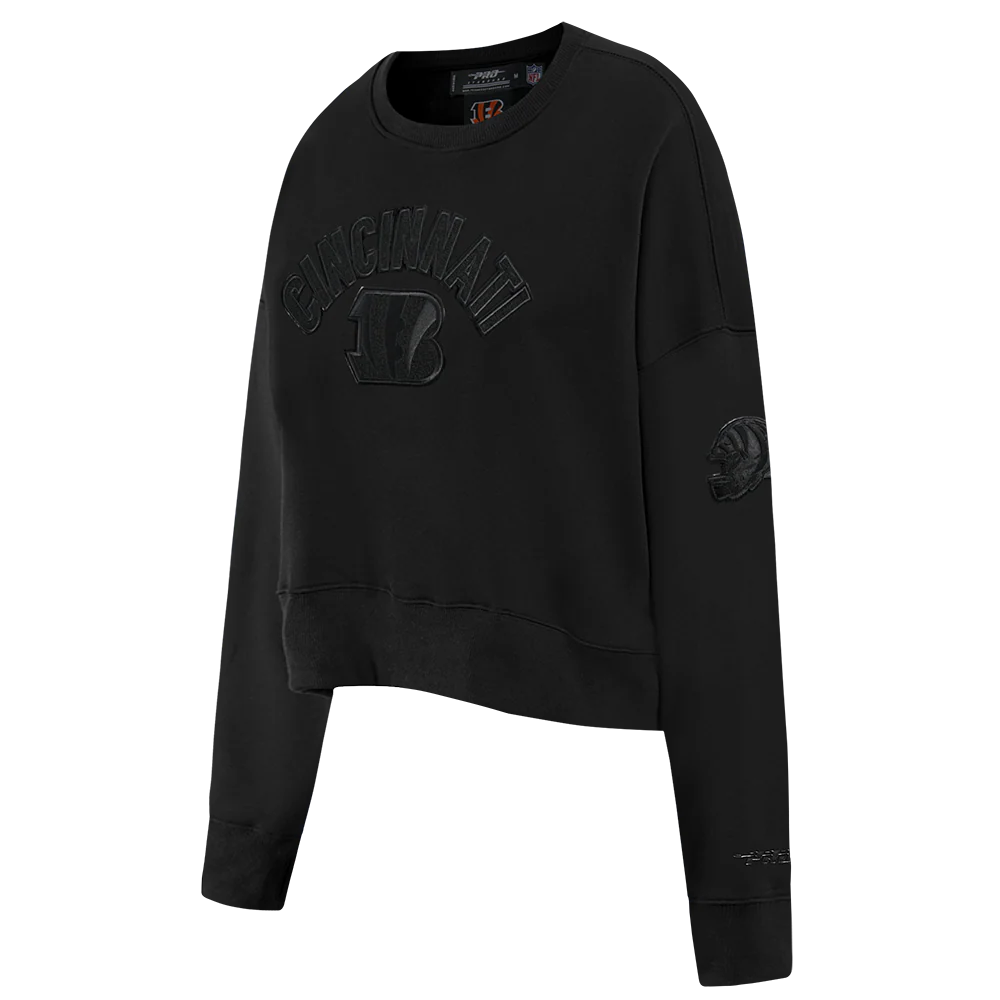 NFL CINCINNATI BENGALS TRIPLE BLACK WOMEN'S FLC CREWNECK (TRIPLE BLACK WOMEN'S) - Image 4