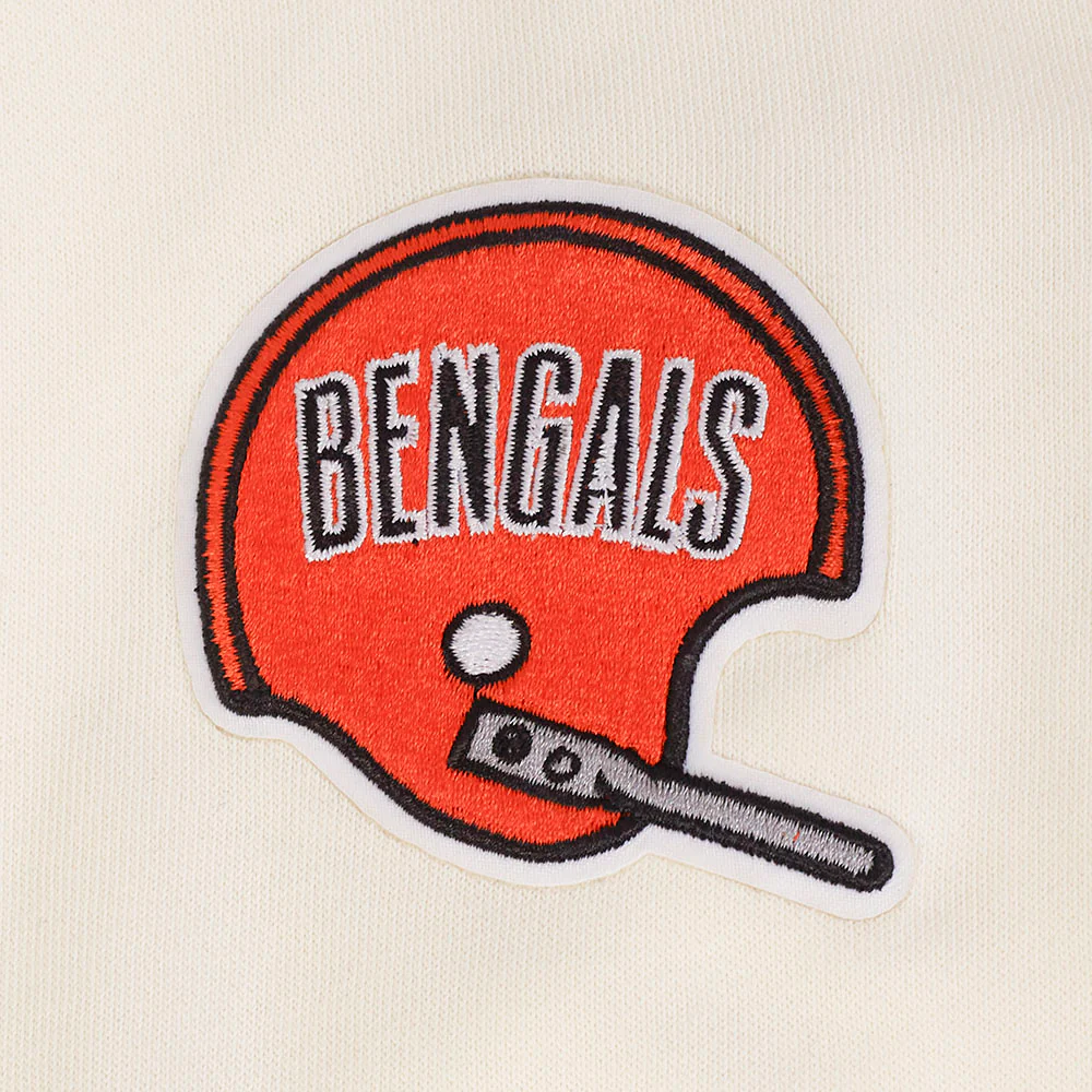 NFL CINCINNATI BENGALS RETRO CLASSIC WOMEN'S RIB CREWNECK (EGGSHELL/ BLACK) - Image 6