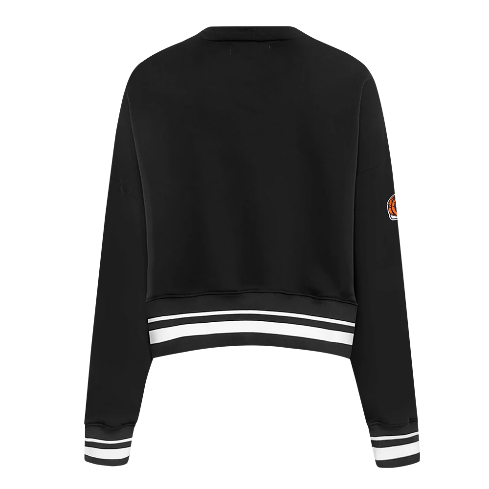 NFL CINCINNATI BENGALS MASHUP WOMEN'S RIB CREWNECK (BLACK) - Image 3
