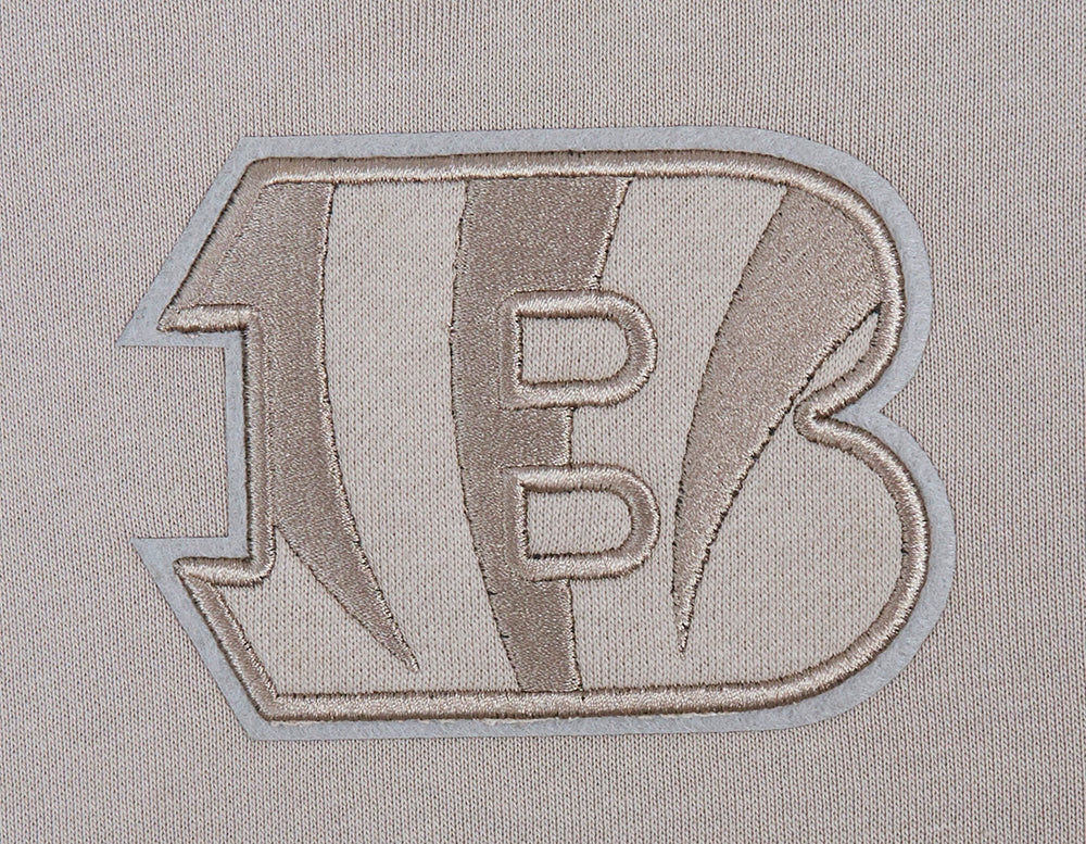 NFL CINCINNATI BENGALS NEUTRAL WOMEN'S CROPPED PULLOVER HOODIE (TAUPE) - Image 5