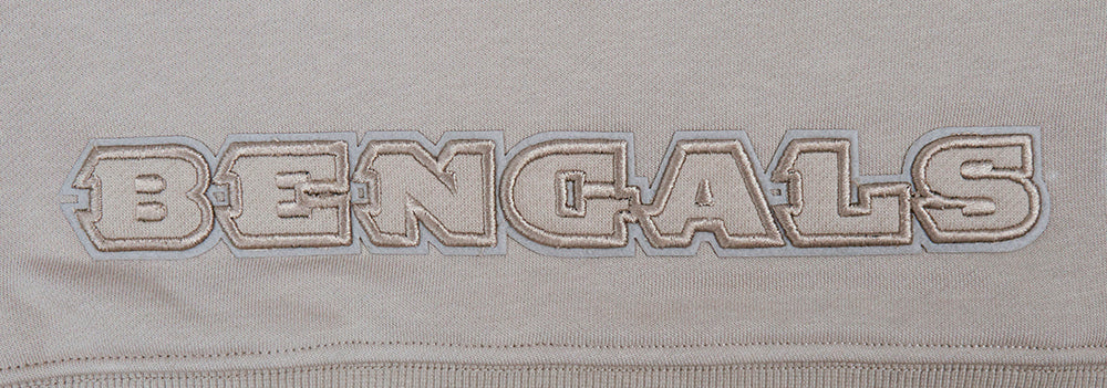 NFL CINCINNATI BENGALS NEUTRAL WOMEN'S CROPPED PULLOVER HOODIE (TAUPE) - Image 6