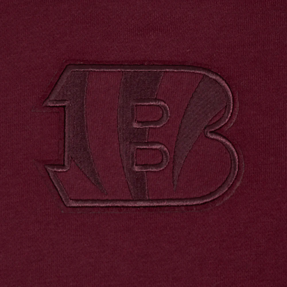 NFL CINCINNATI BENGALS NEUTRAL CROPPED FLEECE PULLOVER HOODIE (WINE) - Image 6