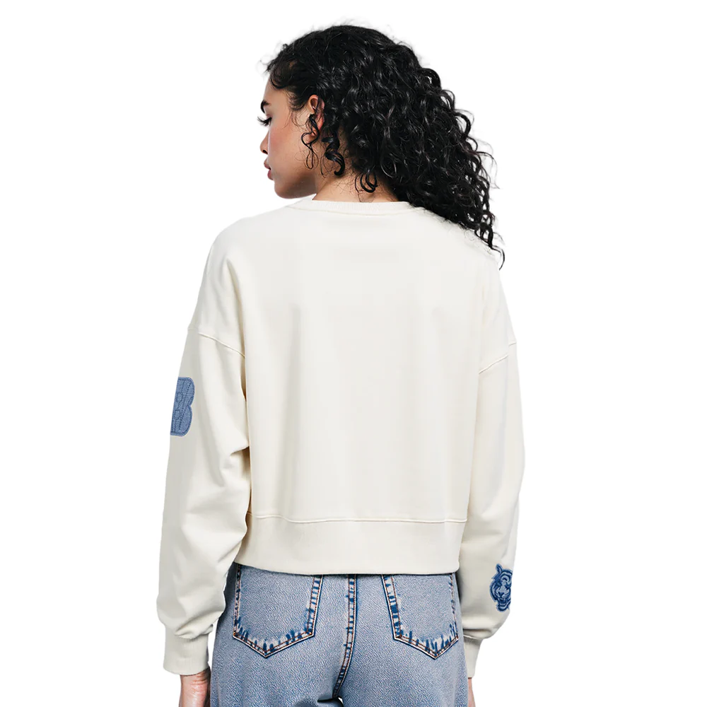 NFL CINCINNATI BENGALS VARSITY BLUES WOMEN'S FLC CREWNECK (LINEN) - Image 2