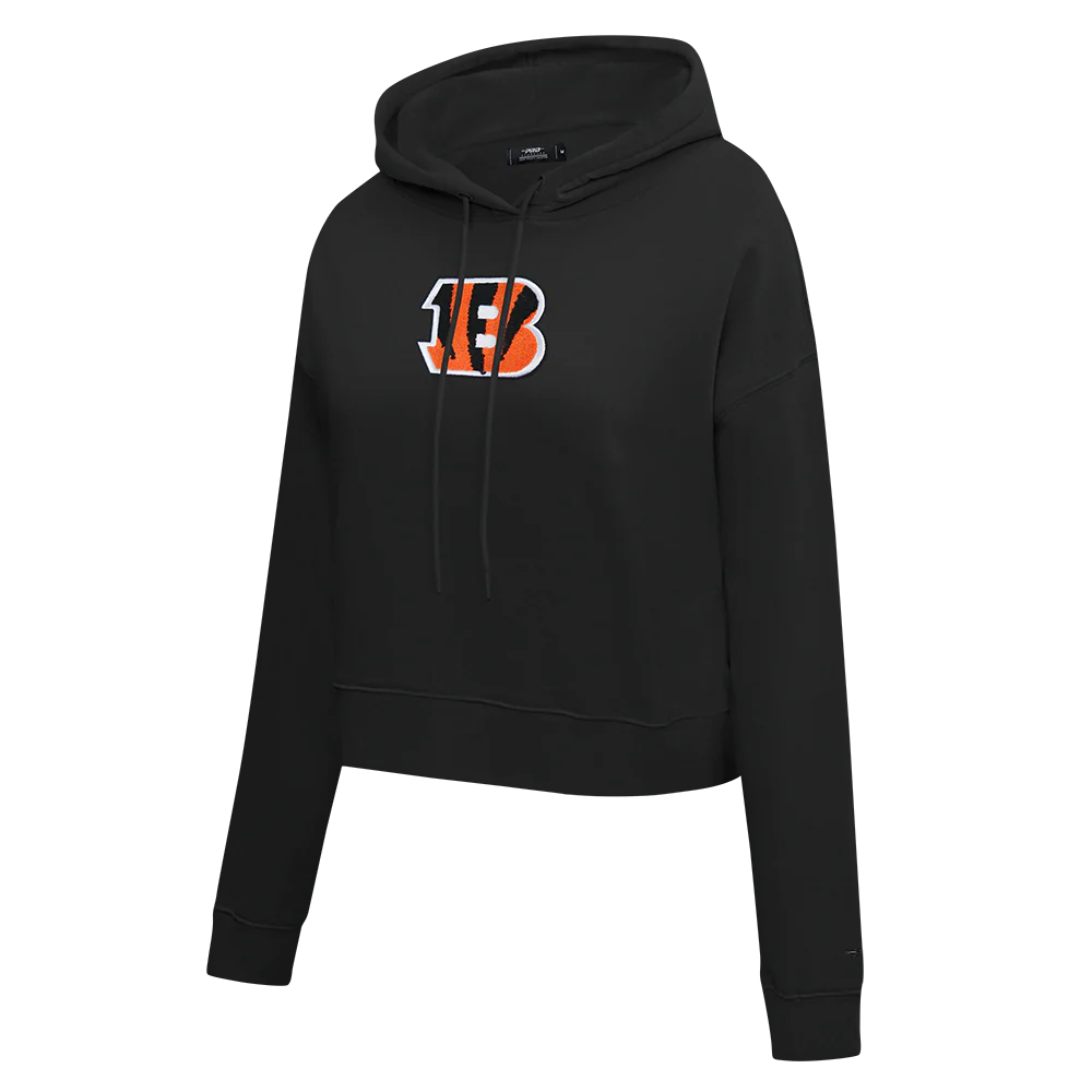 NFL CINCINNATI BENGALS CLASSIC CROPPED PO HOODIE (BLACK) - Image 3