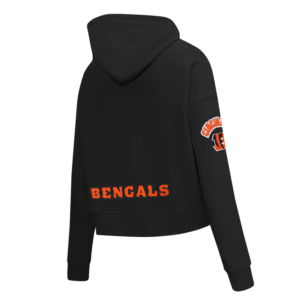 NFL CINCINNATI BENGALS CLASSIC CROPPED PO HOODIE (BLACK) - Image 4