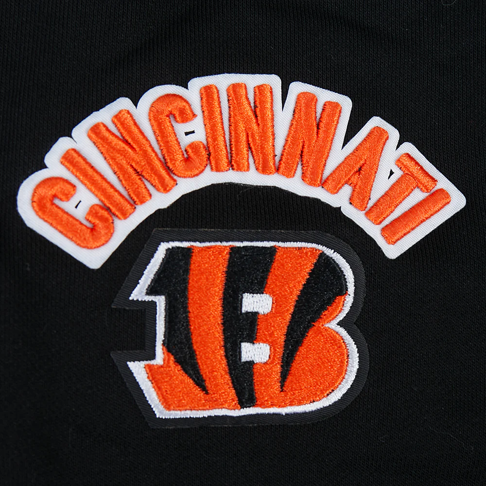 NFL CINCINNATI BENGALS CLASSIC CROPPED PO HOODIE (BLACK) - Image 5