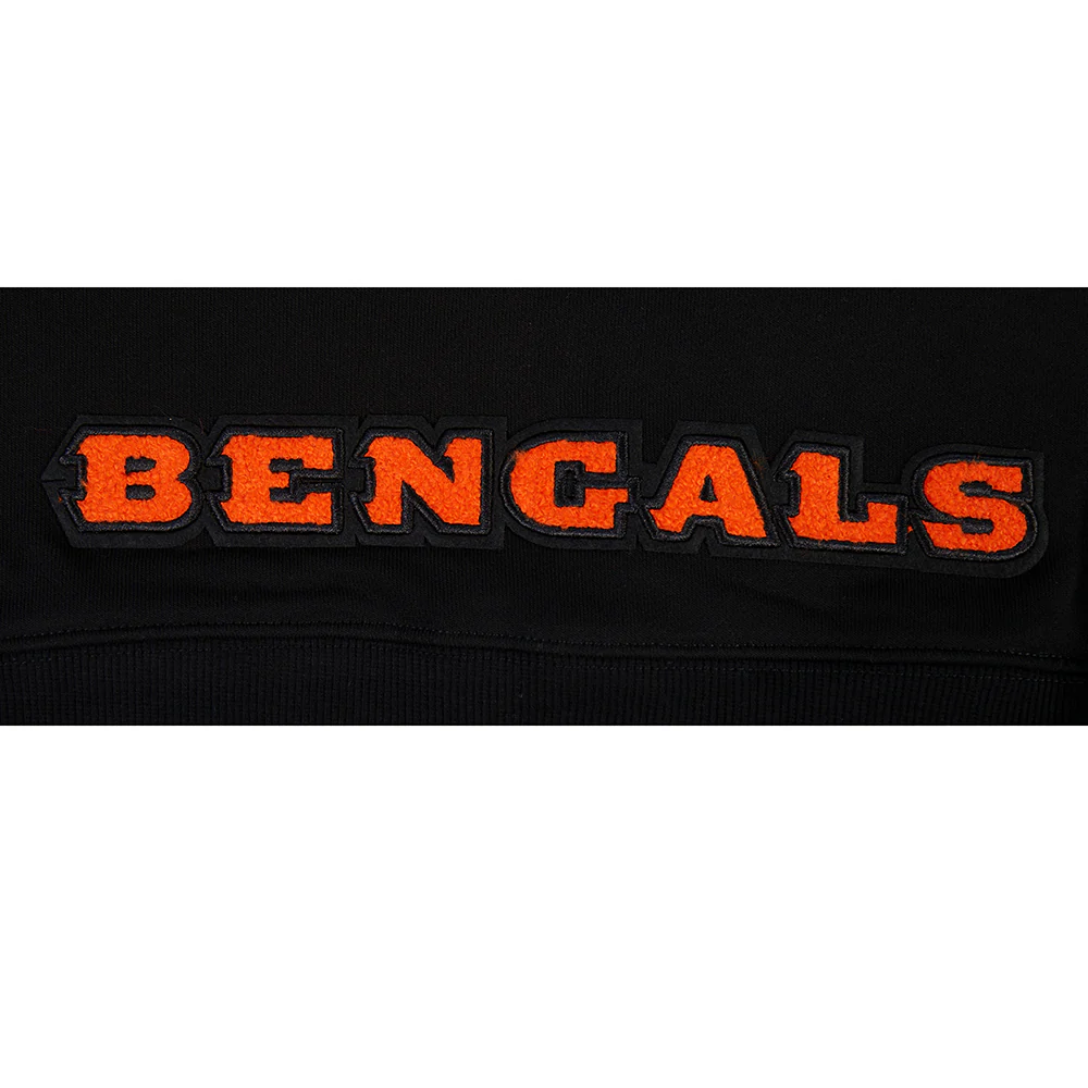 NFL CINCINNATI BENGALS CLASSIC CROPPED PO HOODIE (BLACK) - Image 7