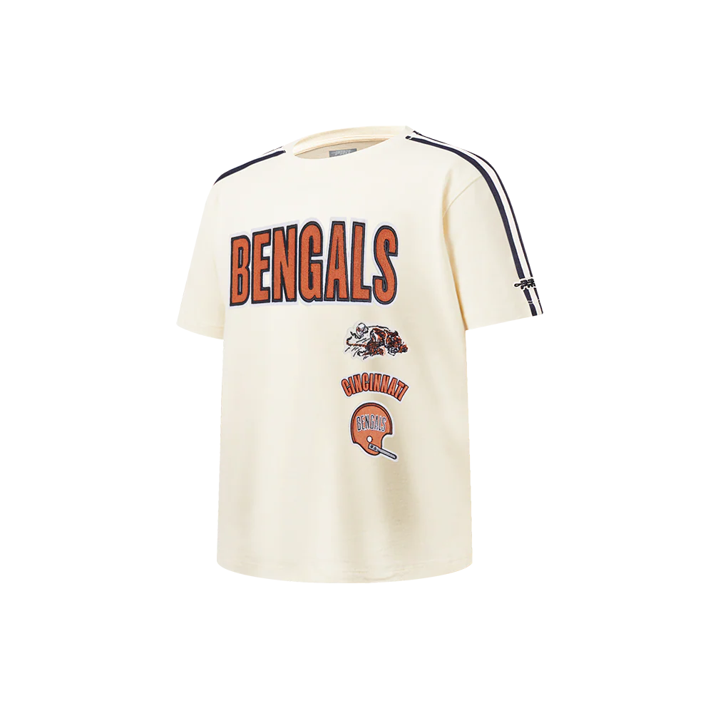 NFL CINCINNATI BENGALS RETRO CLASSIC LITTLE BOY'S SS TAPING TEE (EGGSHELL/ BLACK) - Image 3