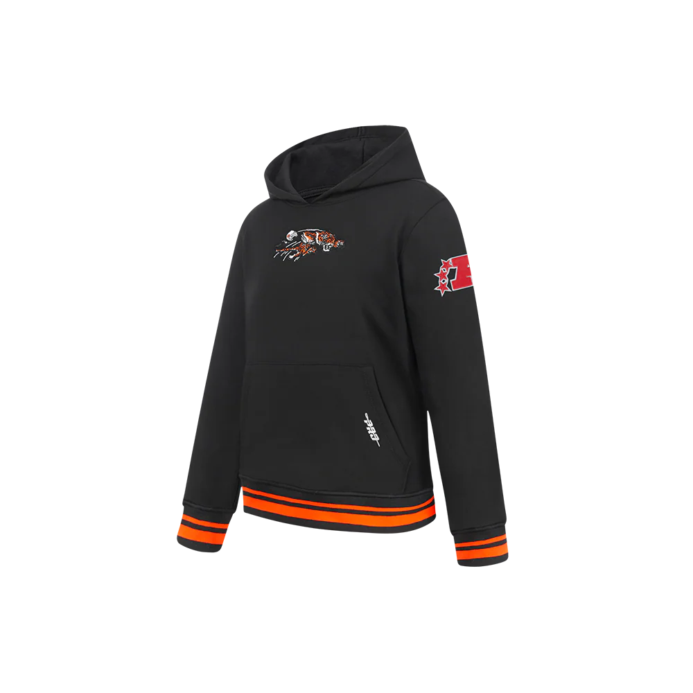 NFL CINCINNATI BENGALS RETRO CLASSIC LITTLE BOYS RIB FLEECE PULLOVER HOODIE (BLACK/ORANGE) - Image 3