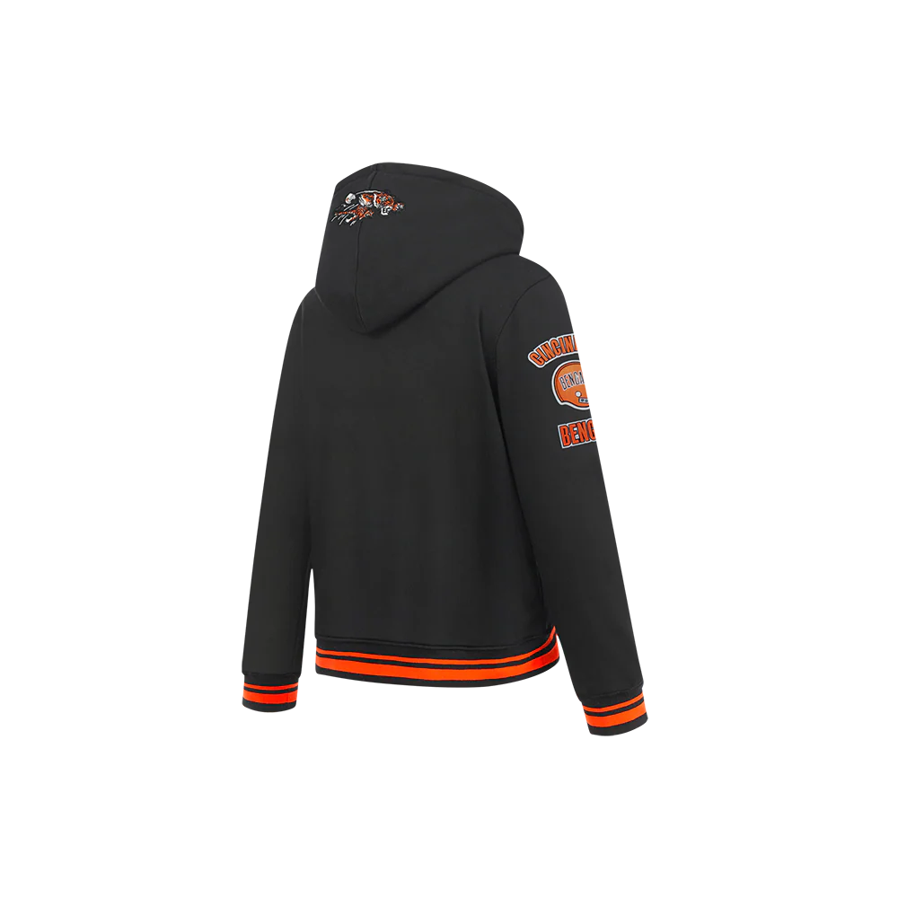 NFL CINCINNATI BENGALS RETRO CLASSIC LITTLE BOYS RIB FLEECE PULLOVER HOODIE (BLACK/ORANGE) - Image 4