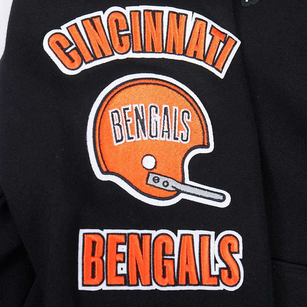 NFL CINCINNATI BENGALS RETRO CLASSIC LITTLE BOYS RIB FLEECE PULLOVER HOODIE (BLACK/ORANGE) - Image 5