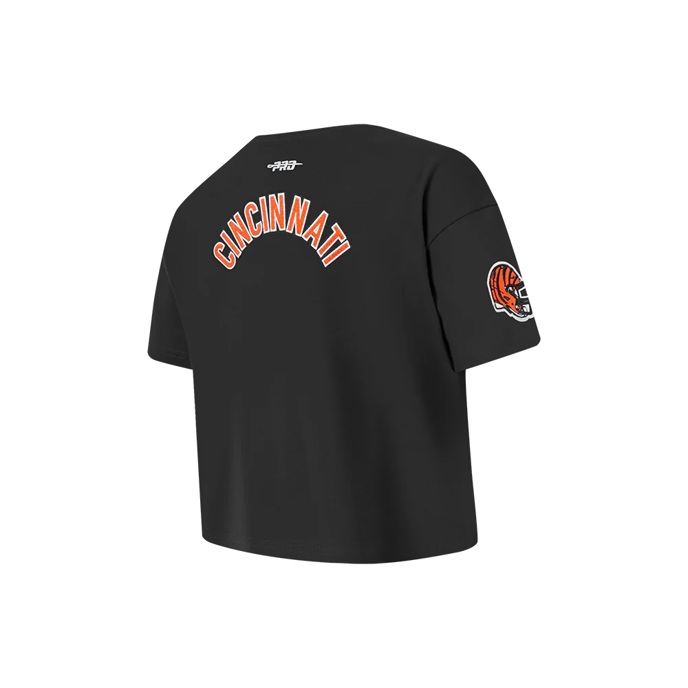 NFL CINCINNATI BENGALS CLASSIC LITTLE GIRLS SHORT SLEEVE BOXY TEE (BLACK) - Image 4