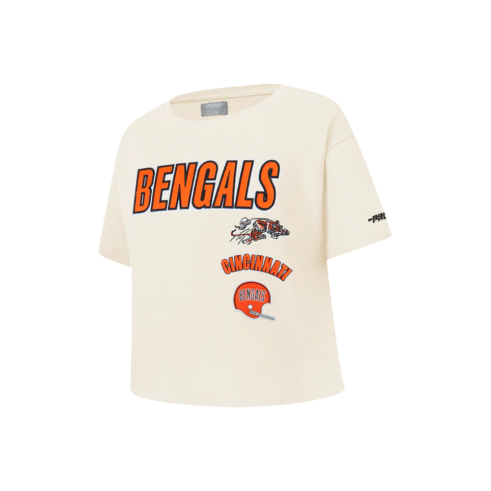 NFL CINCINNATI BENGALS RETRO CLASSIC LITTLE GIRL'S SS BOXY TEE (EGGSHELL) - Image 3