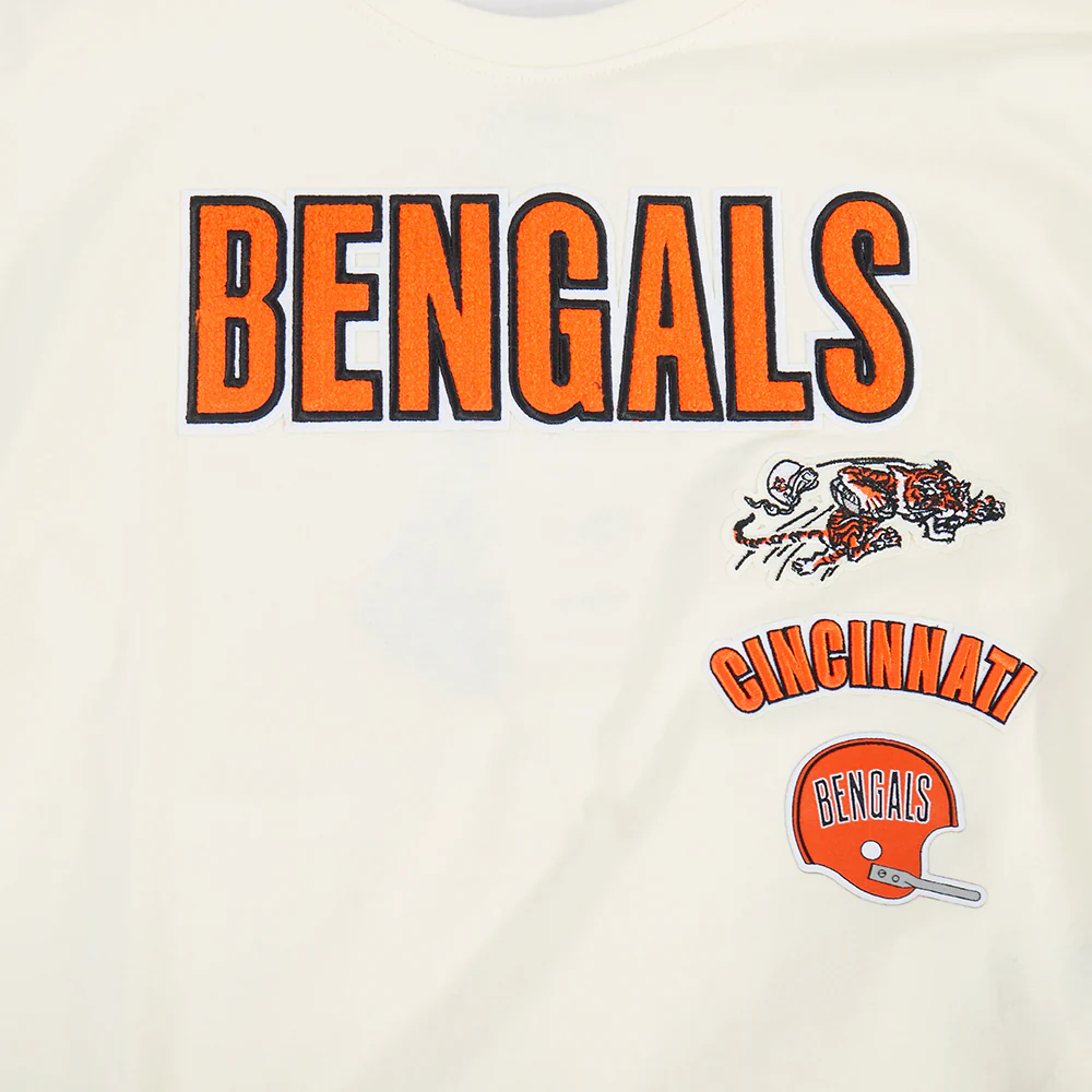 NFL CINCINNATI BENGALS RETRO CLASSIC LITTLE GIRL'S SS BOXY TEE (EGGSHELL) - Image 5