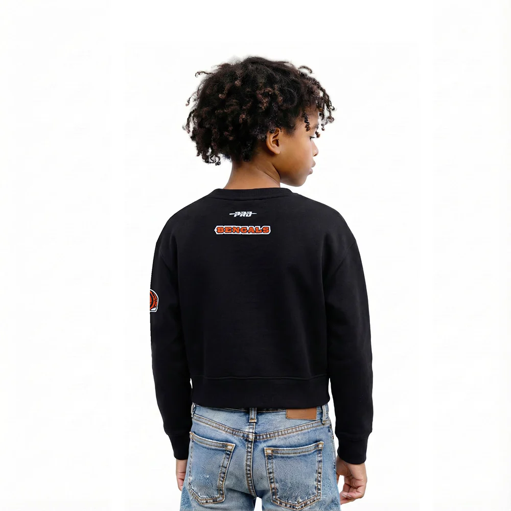 NFL CINCINNATI BENGALS CLASSIC LITTLE GIRL'S FLC CREWNECK (BLACK) - Image 2