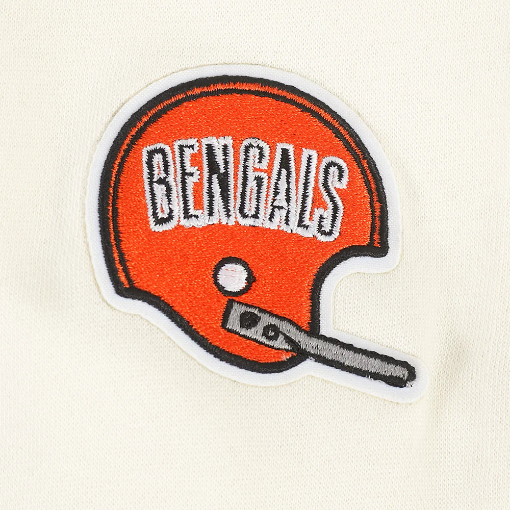NFL CINCINNATI BENGALS RETRO CLASSIC LITTLE GIRL'S RIB FLC CREWNECK (EGGSHELL/ BLACK) - Image 5